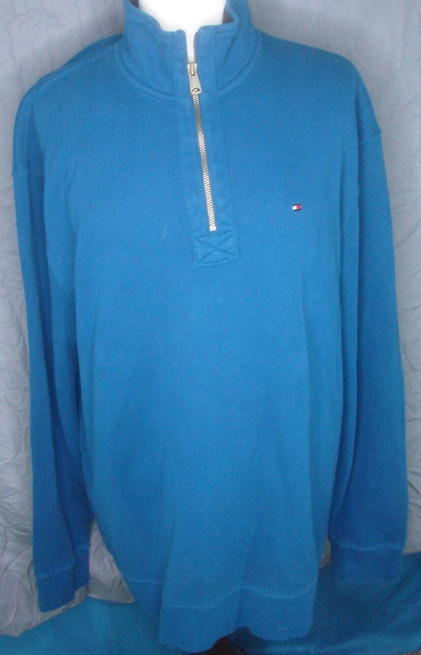 Tommy Hilfiger Classic Teal 1/4 zip Sweater Size XXL
